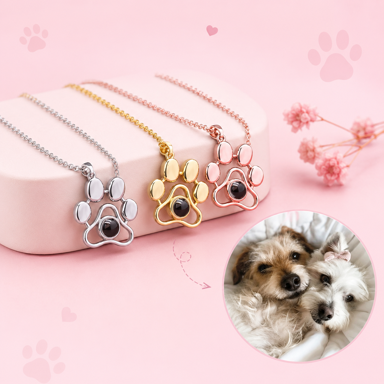 Custom Dog Projection Necklace